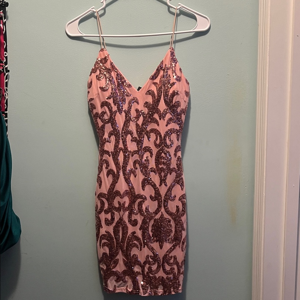 Windsor Pink and Purple Sequin Mini Dress